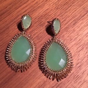 Green and gold Kendra Scott earrings